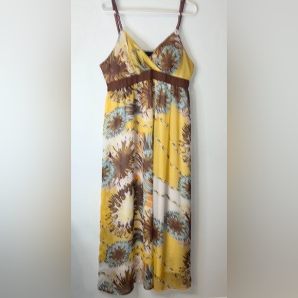 Mlle Gabrielle Sundress XL Yellow Floral  Boho Adjustable Padded - Picture 1 of 10